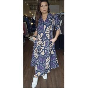 NEW LIOR the amber dress in sand/navy